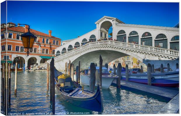 Rialto Bridge Venice Canvas Print by Angela Wallace