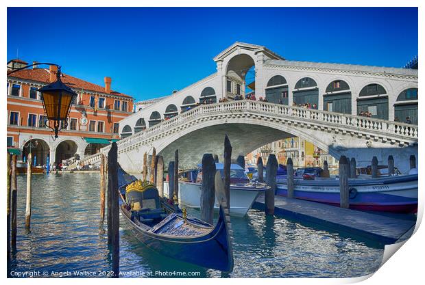 Rialto Bridge Venice Print by Angela Wallace
