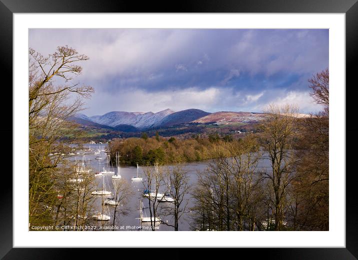 Lake Windermere and Belle Isle Framed Mounted Print by Cliff Kinch