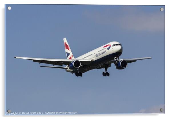 British Airways Boeing 767-336   Acrylic by David Pyatt