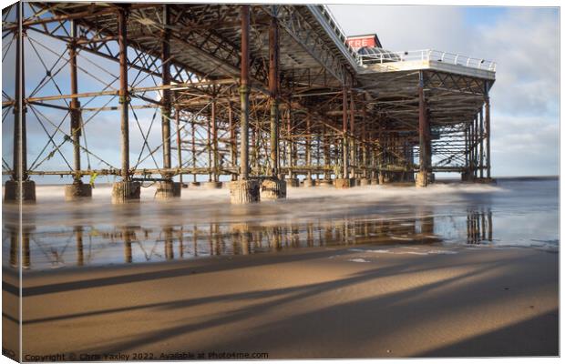 Long exposure of Cromer pier, Norfolk coast Canvas Print by Chris Yaxley