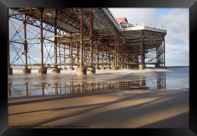 Long exposure of Cromer pier, Norfolk coast Framed Print by Chris Yaxley
