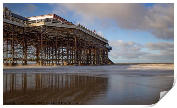Long exposure of Cromer Pier, Norfolk coast Print by Chris Yaxley