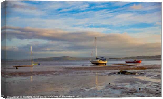 Morecambe bay and the Lake District  Canvas Print by Richard Perks