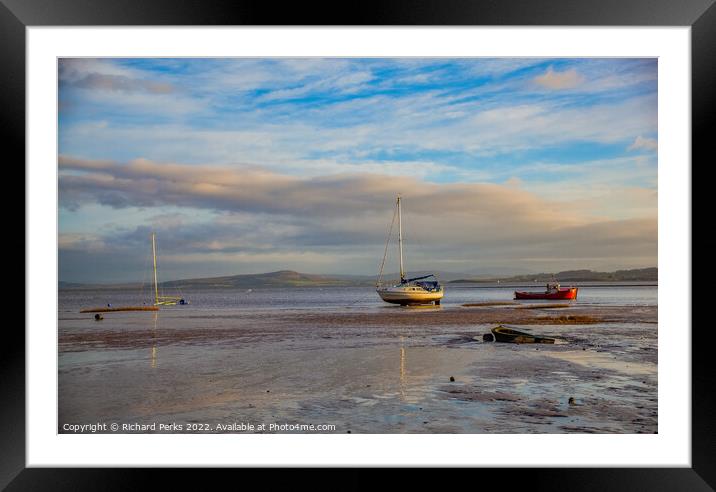 Morecambe bay and the Lake District  Framed Mounted Print by Richard Perks