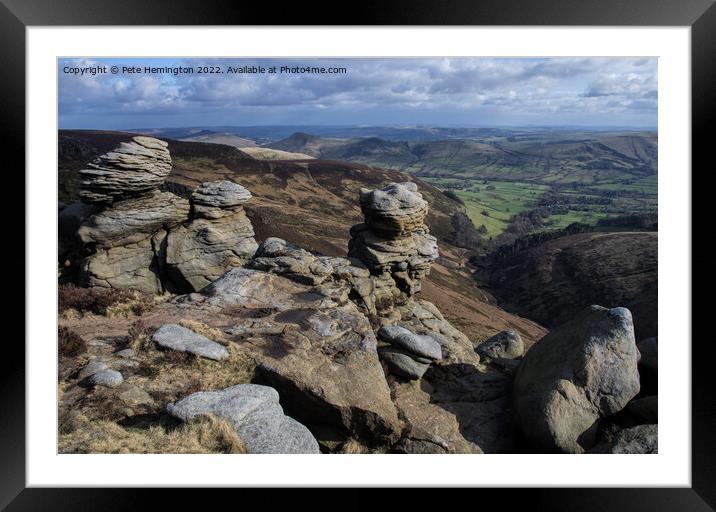 Looking down into Edale Framed Mounted Print by Pete Hemington