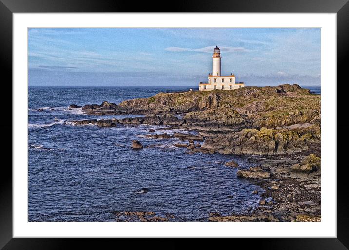 Turnberry lighthouse on rocky South Ayrshire coast Framed Mounted Print by Allan Durward Photography