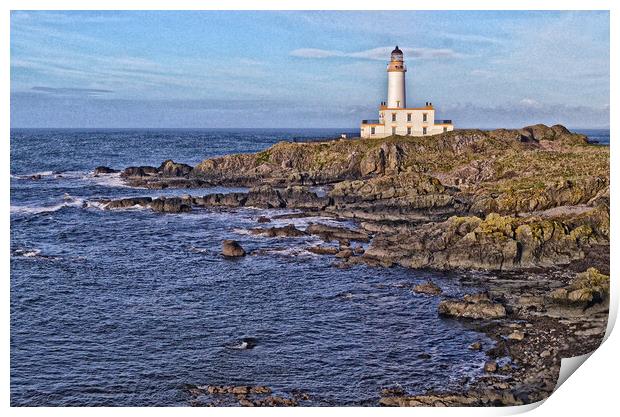 Turnberry lighthouse on rocky South Ayrshire coast Print by Allan Durward Photography