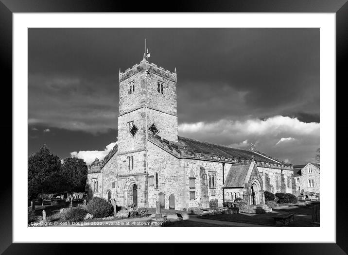 St Mary's Church, Kirkby Lonsdale (black and white Framed Mounted Print by Keith Douglas