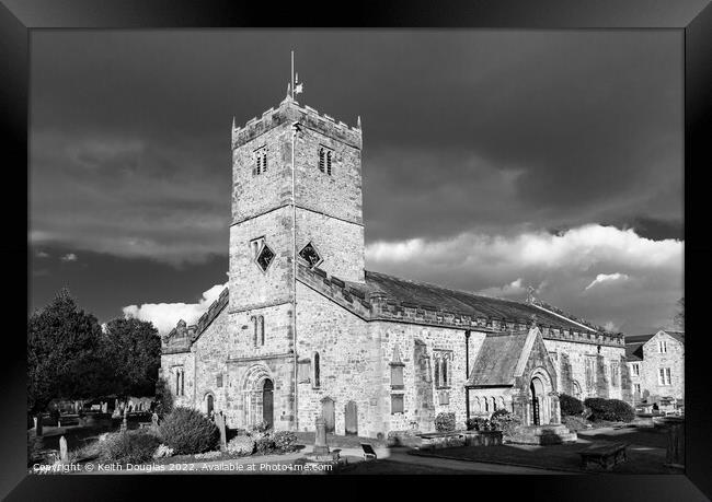 St Mary's Church, Kirkby Lonsdale (black and white Framed Print by Keith Douglas