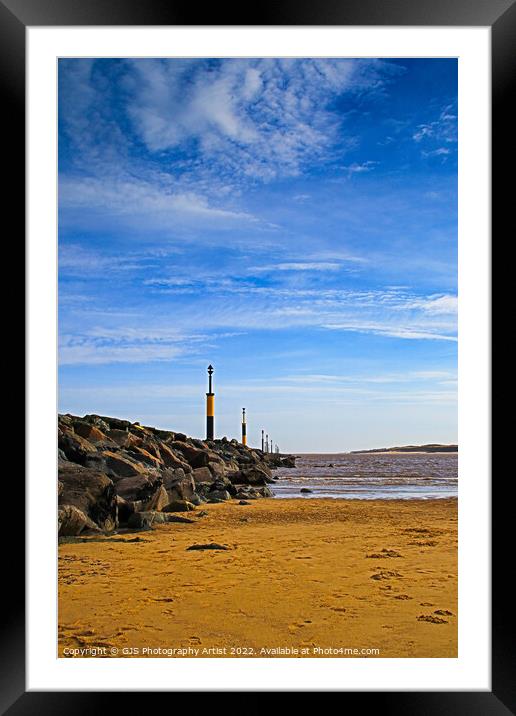 Looking Along the Sea Defences Framed Mounted Print by GJS Photography Artist