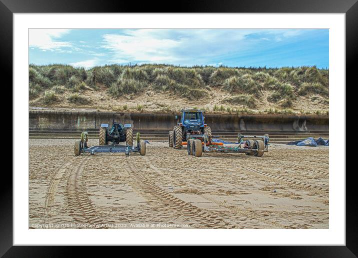 Tractors await the Boats Return Framed Mounted Print by GJS Photography Artist