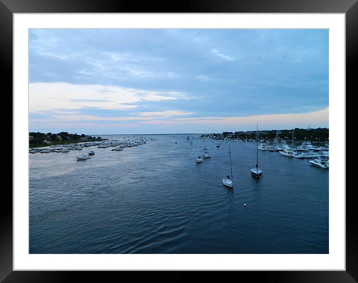boat harbor Framed Mounted Print by anthony pallazola