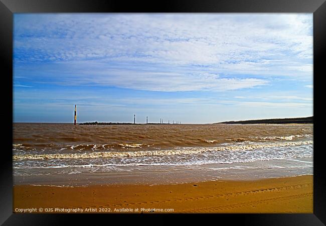 Sand Sea and Sky Framed Print by GJS Photography Artist