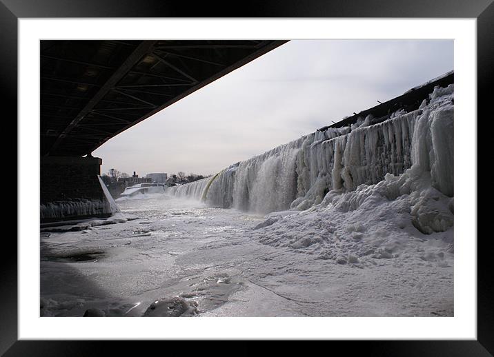 frozen water fall Framed Mounted Print by anthony pallazola