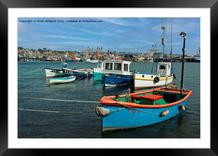 Newlyn harbour cornwall Framed Mounted Print by Kevin Britland