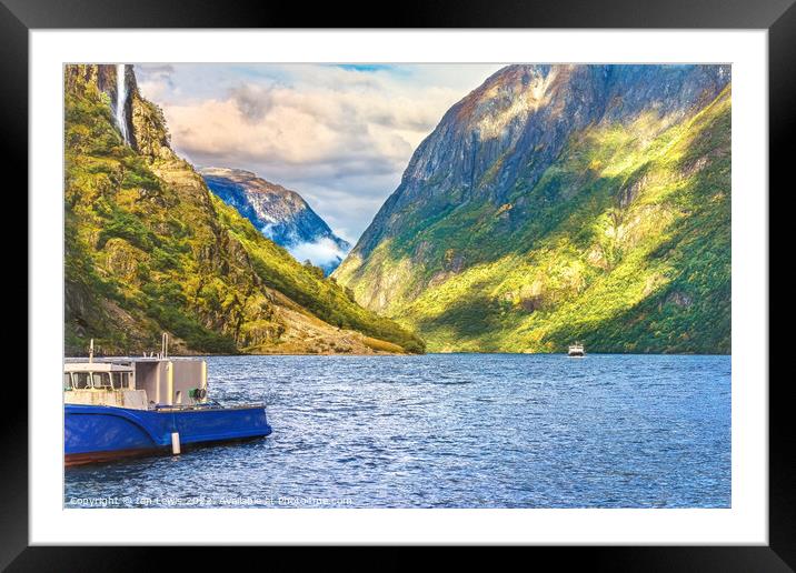 Sightseeing on The Næroyfjord Framed Mounted Print by Ian Lewis