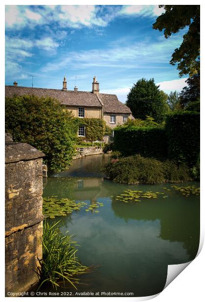 Idyllic Cotswolds homes in Burford Print by Chris Rose