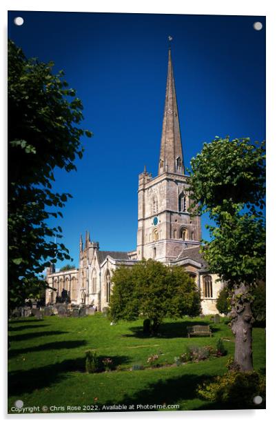 Picturesque Cotswolds - Burford Church Acrylic by Chris Rose