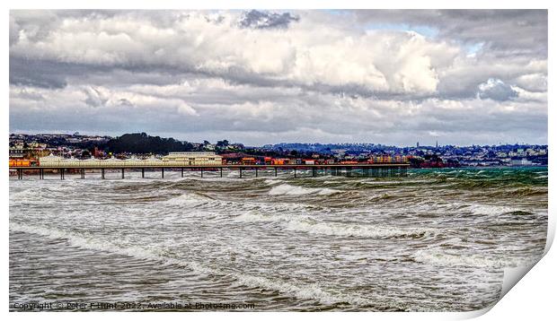 Wild And Windy Paignton Print by Peter F Hunt