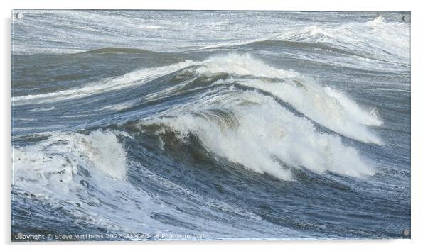 Westward Ho! Waves Acrylic by Steve Matthews