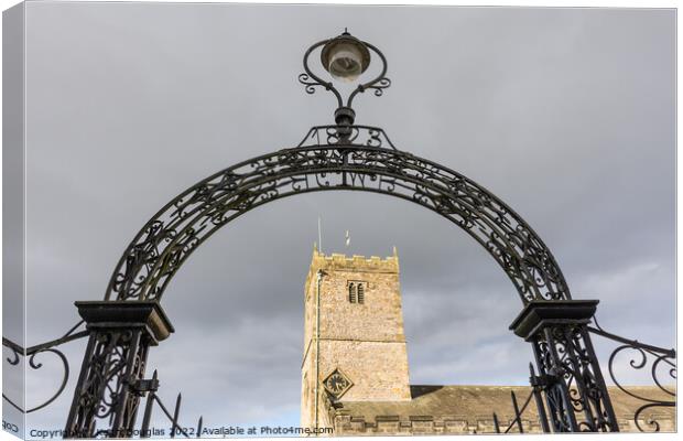 Saint Mary's Church Tower and Gates, Kirkby Lonsdale Canvas Print by Keith Douglas