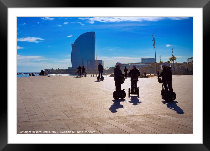 Barceloneta beach promenade, Barcelona - 2 Gradient color Editio Framed Mounted Print by Jordi Carrio
