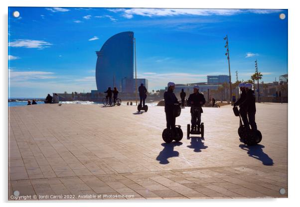 Barceloneta beach promenade, Barcelona - 2 Gradient color Editio Acrylic by Jordi Carrio