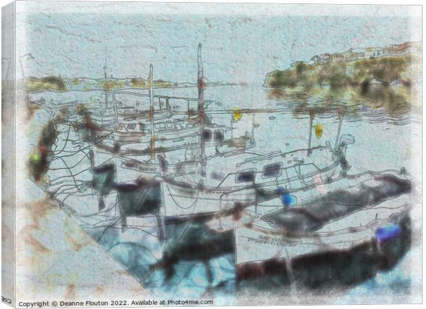 Serenity of the Fishing Boats Menorca Canvas Print by Deanne Flouton