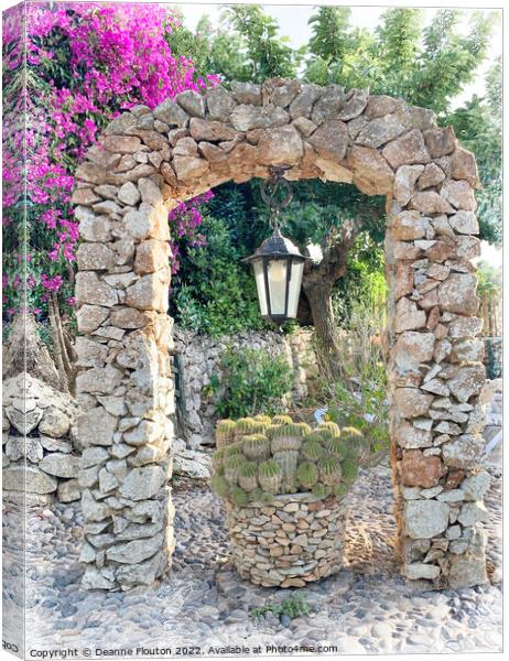 Stone Garden Archway Menorca Canvas Print by Deanne Flouton