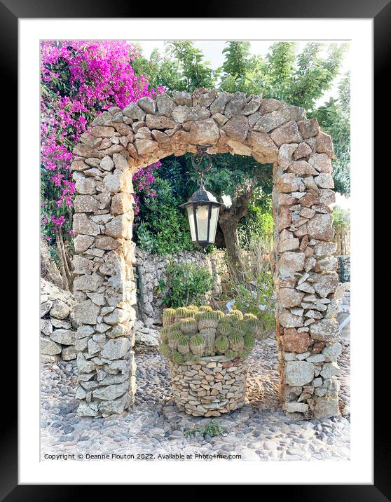 Stone Garden Archway Menorca Framed Mounted Print by Deanne Flouton