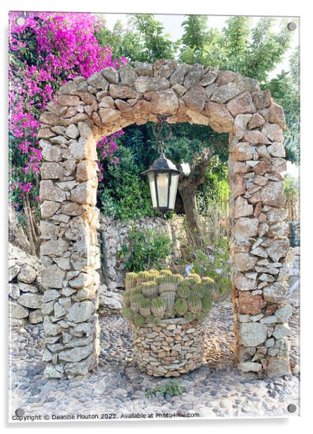 Stone Garden Archway Menorca Acrylic by Deanne Flouton