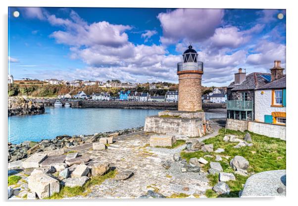 Portpatrick Lighthouse  Acrylic by Valerie Paterson