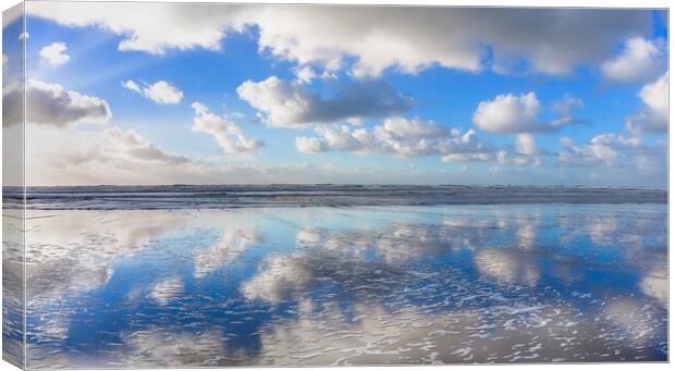 Widemouth Bay Mirror Canvas Print by Maggie McCall