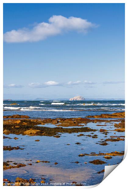 Belhaven Bay and Bass Rock Print by Kasia Design