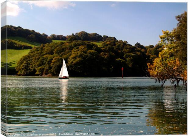Sailing on the River Dart #2 Canvas Print by Stephen Hamer