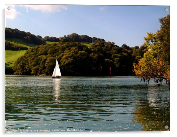 Sailing on the River Dart #2 Acrylic by Stephen Hamer