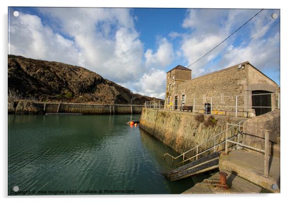Amlwch harbour  Acrylic by Mike Hughes