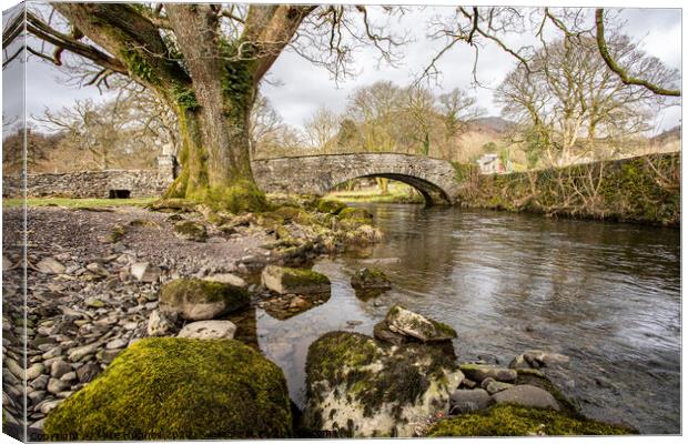 Pelter bridge at Rydal Canvas Print by Mike Hughes