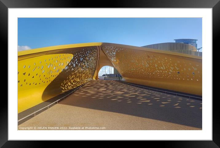 Swansea's Landmark Copr Bay Bridge Framed Mounted Print by HELEN PARKER