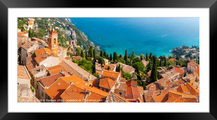 Roquebrune, Côte D'Azur, France Framed Mounted Print by Justin Foulkes