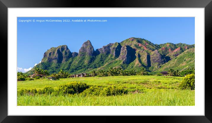 Kalalea Mountains Hawaii panoramic Framed Mounted Print by Angus McComiskey