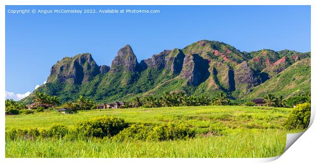 Kalalea Mountains Hawaii panoramic Print by Angus McComiskey