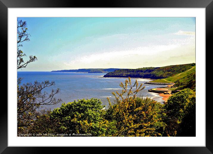 Coastline, Scarborough, Yorkshire. Framed Mounted Print by john hill