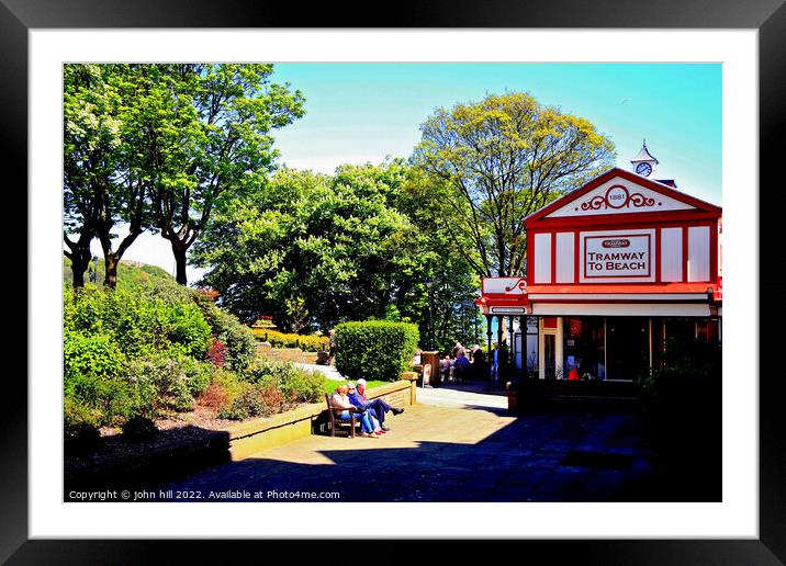 Scarborough beach tramway, North Yorkshire. Framed Mounted Print by john hill