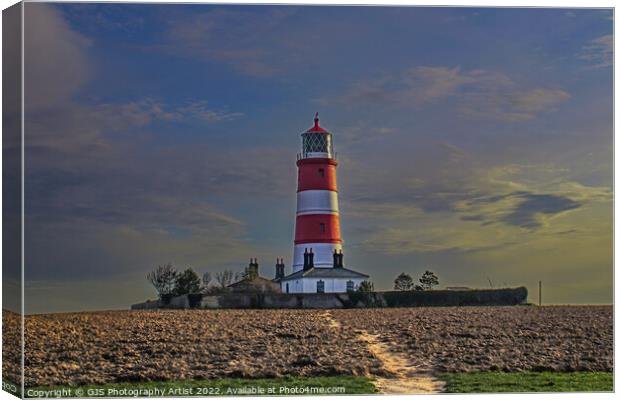 Happisburgh Lighthouse as it Is Canvas Print by GJS Photography Artist