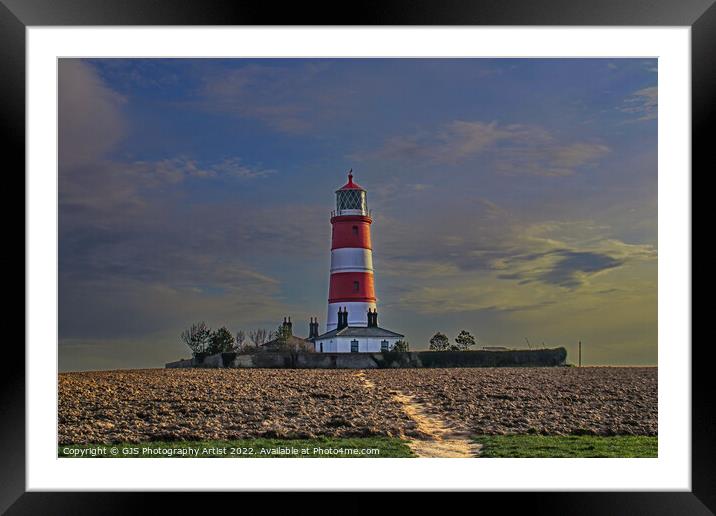 Happisburgh Lighthouse as it Is Framed Mounted Print by GJS Photography Artist
