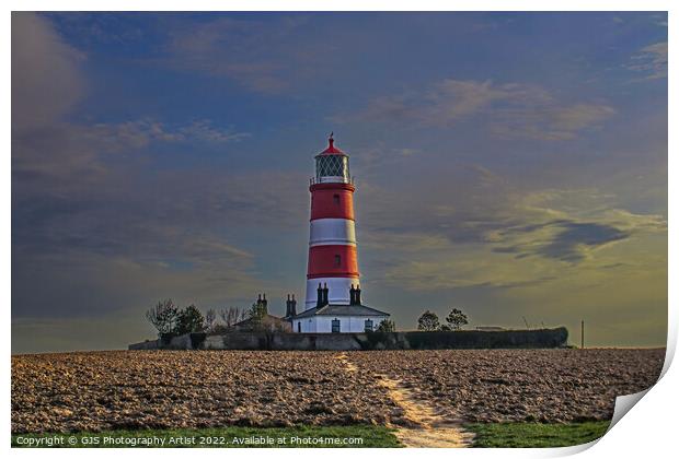Happisburgh Lighthouse as it Is Print by GJS Photography Artist