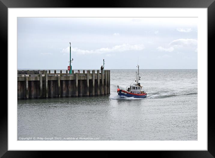 Fishing Boat in West Bay Dorset. Framed Mounted Print by Philip Gough