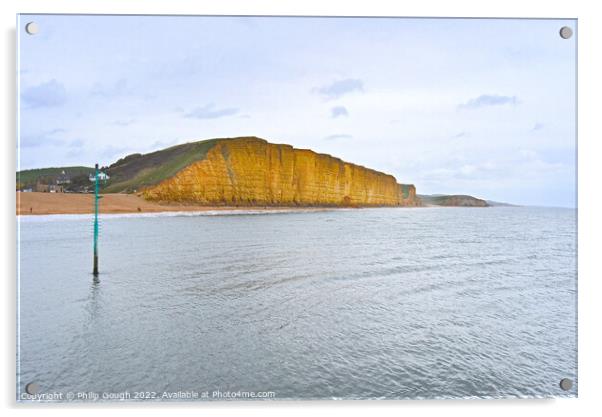 East Cliff at West Bay Acrylic by Philip Gough